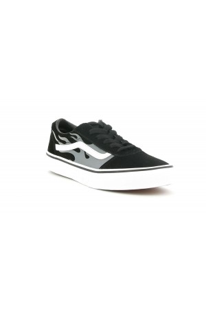 deportivos vans negro gris yt ward suede flame rojo vn0a38j93rv1