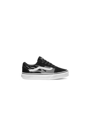 deportivos vans negro gris yt ward suede flame rojo vn0a38j93rv1