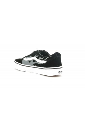 deportivos vans negro gris yt ward suede flame rojo vn0a38j93rv1