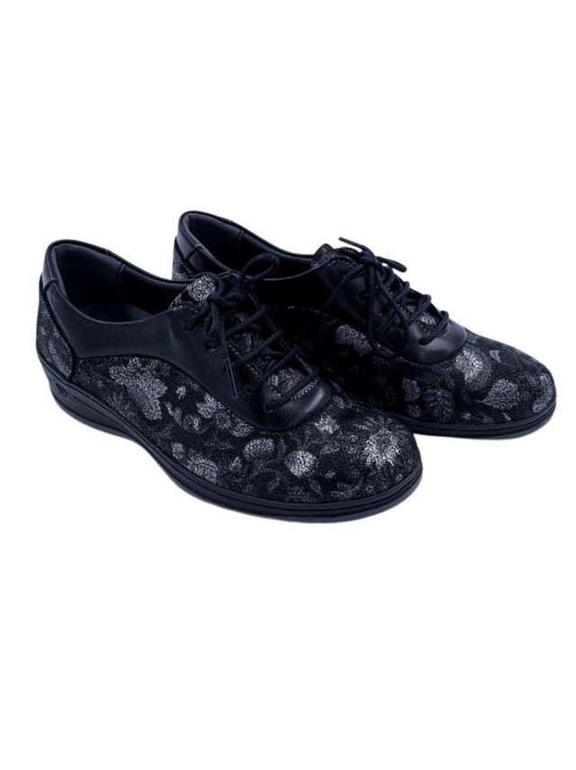 zapato suave negro estampado 3608