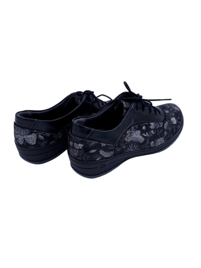 zapato suave negro estampado 3608