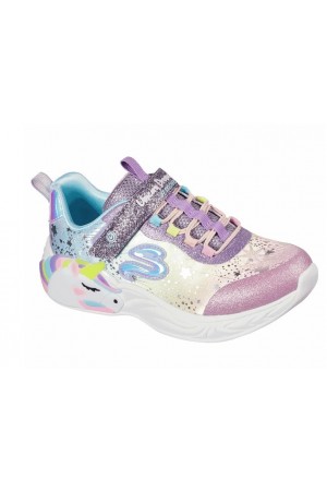 deportivos skechers s lights unicorn multicolor 302311l