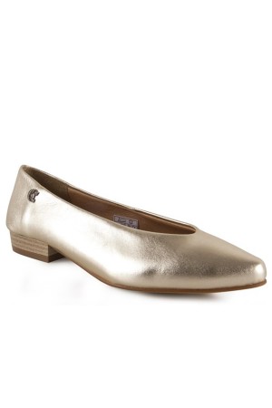 Zapatos vestir chamby francesita metalizada oro 638