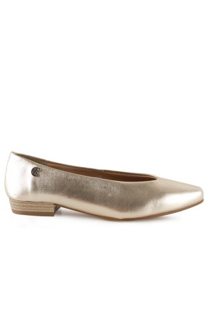 Zapatos vestir chamby francesita metalizada oro 638