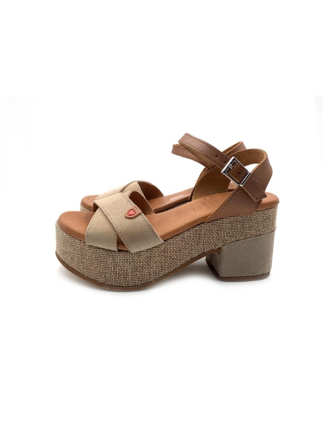 Sandalias mujer Oh my Sandals tacon taupe 5253