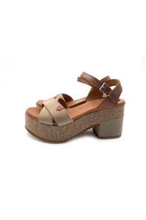 Sandalias mujer Oh my Sandals tacon taupe 5253