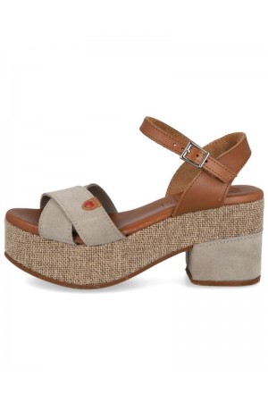 Sandalias mujer Oh my Sandals tacon taupe 5253