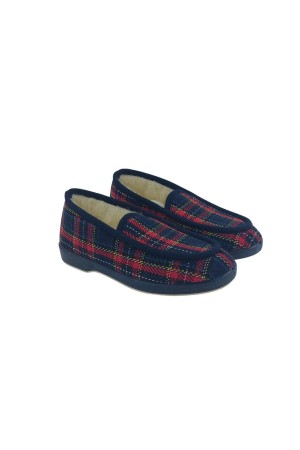 Zapatillas otoño invierno Norteñas Cuadros marino 69-626