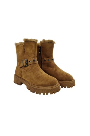 Botines Mujer Jomix Biker Pelo camel Nd6981