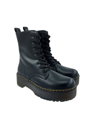 Botines Mujer Militares Plataforma negro RQ-29