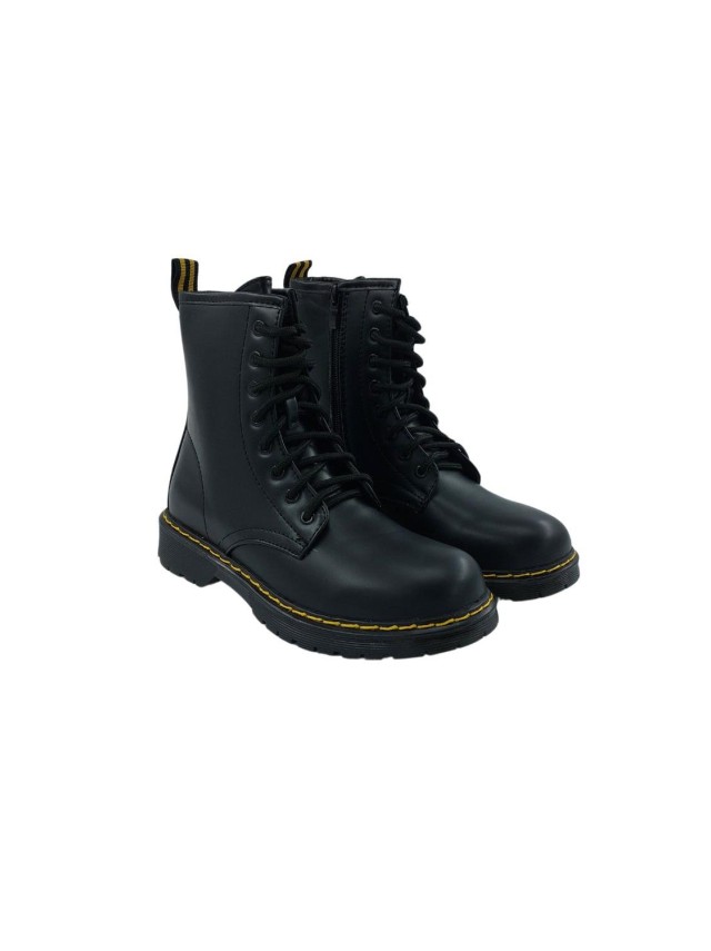 Botines Mujer Militar Pespuntes...