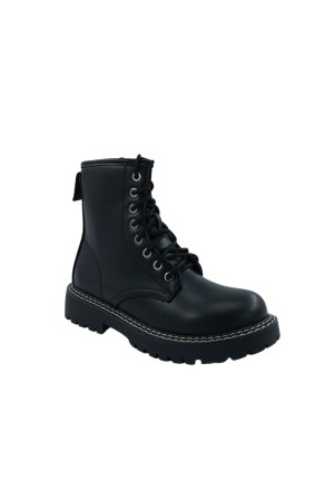 BOTIN MILITAR COSTURA BLANCA