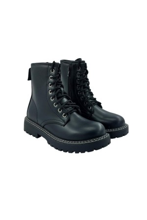 BOTIN MILITAR COSTURA BLANCA