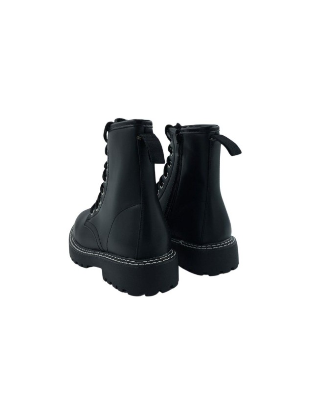 BOTIN MILITAR COSTURA BLANCA