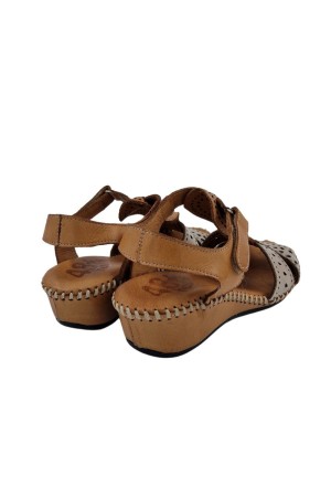 sandalias cuña 48horas cuero-tierra 414003