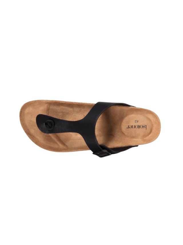 sandalias planas isotoner negro 94216
