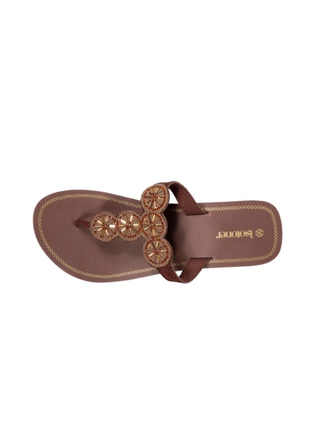 chanclas isotoner marron 94220
