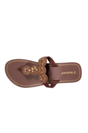 chanclas isotoner marron 94220