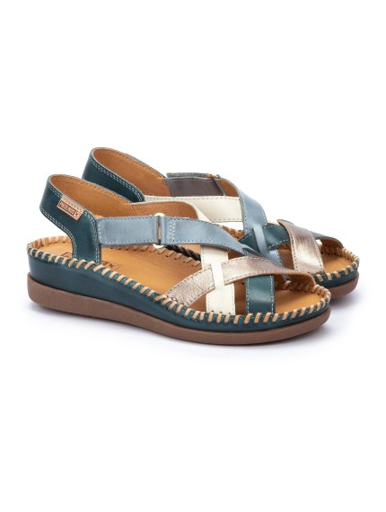 sandalias cuña pikolinos cadaques azul w8k-0741c6 2
