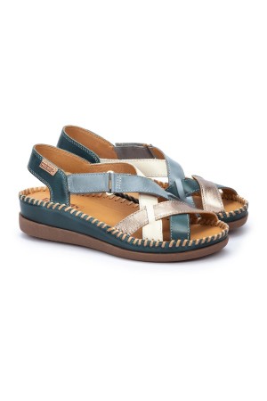 sandalias cuña pikolinos cadaques azul w8k-0741c6