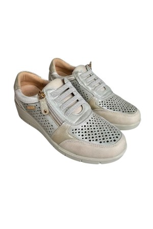 Deportivos Casual Mujer My Soft platino 24m206