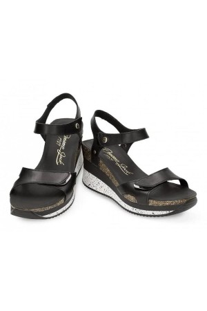 Sandalias cuña mujer panama jack negro nicasportb10