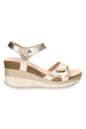 Sandalias cuña mujer panama jack oro nicasportb11