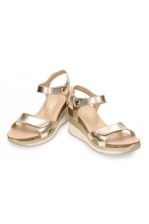 Sandalias cuña mujer panama jack oro nicasportb11