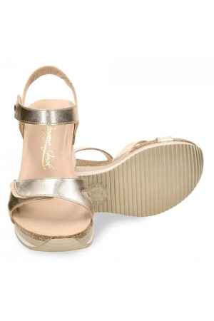 Sandalias cuña mujer panama jack oro nicasportb11