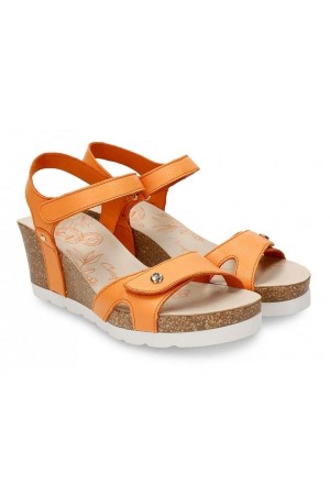 Sandalias cuña Mujer Panama jack naranja julia b61