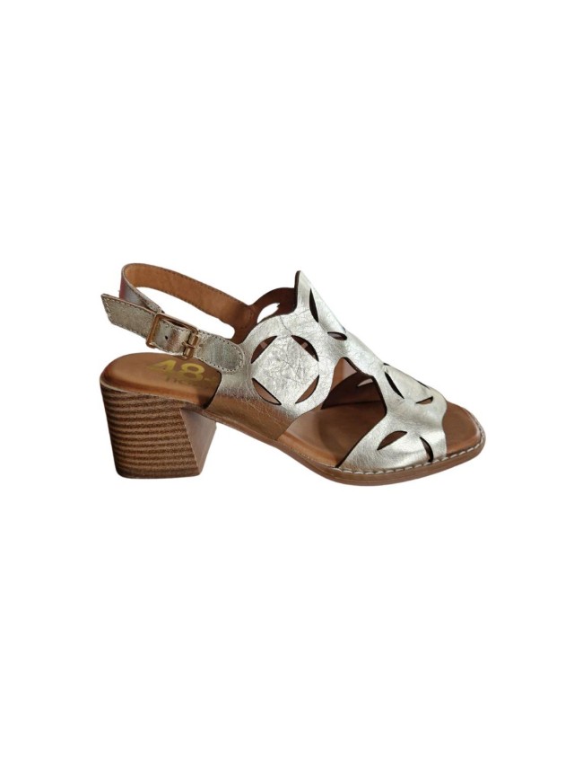 sandalias tacón 48horas metal-oro 415902