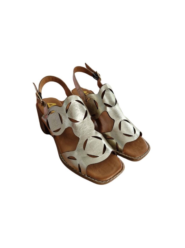 sandalias tacón 48horas metal-oro 415902