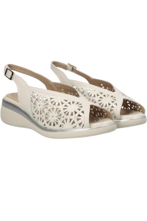 sandalias cuña pitillos crema 5593