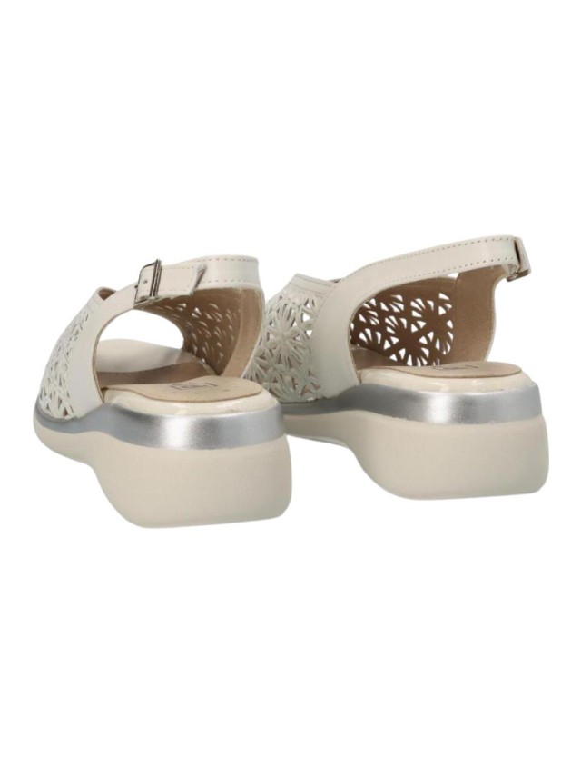 sandalias cuña pitillos crema 5593