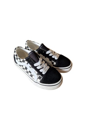 Deportivos casual niños Cuadros negro b-386