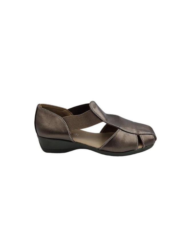 sandalias cuña bronce k091