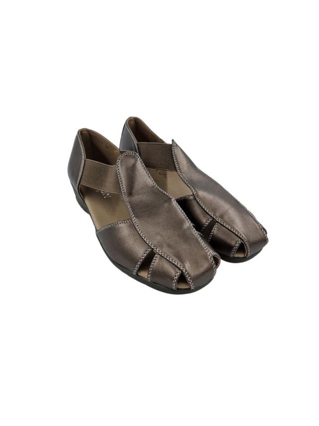 sandalias cuña bronce k091