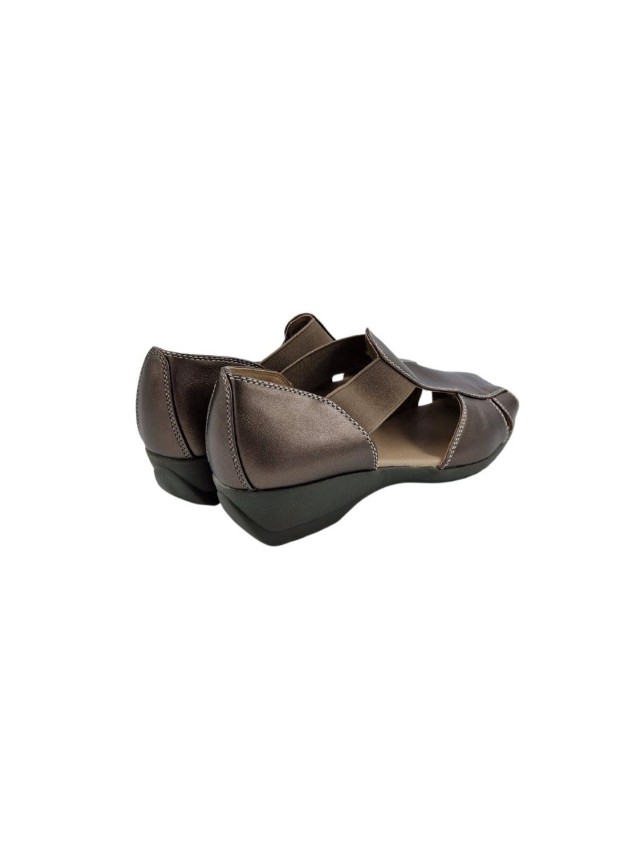 sandalias cuña bronce k091