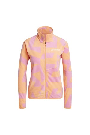 forros polares adidas w mt aop naranja-rosa ix7722