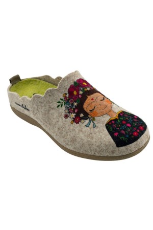 Zapatillas casa abiertas Mujer Cuque Frida Volar beige 5570