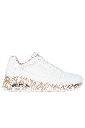 Deportivos casual Mujer Uno blanco oro 155506