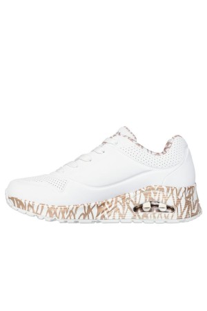 Deportivos casual Mujer Uno blanco oro 155506