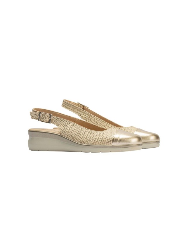 Zapatos de salon Mujer Pitillos oro...