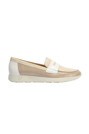 Mocasines Mujer Pitillos charol piedra 10420