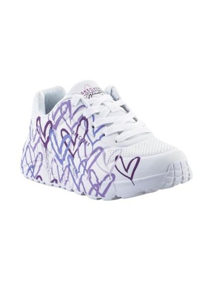 deportivos casual skechers blanco estampado 314064l 2