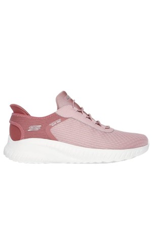 Deportivos Fitness Mujer Skechers Slip ins Bob sport Squad rosa 117504