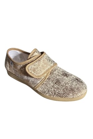 Alpargatas Lona Mujer Fantasia Velcro beige 2355