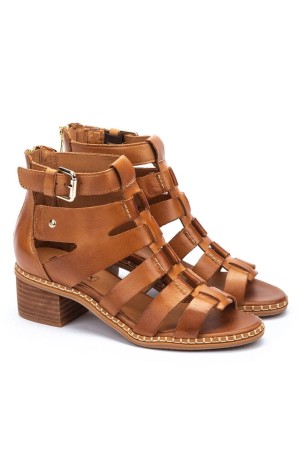 SANDALIAS TACON MUJER PIKOLINOS BLANES BRANDY W3H-1823