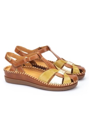 sandalias cuña mujer Pikolinos cadaques brandy w8k-0847c1
