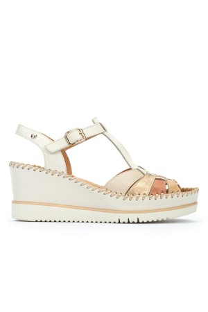 sandalias cuña mujer pikolinos aguadulce nata w3z-1836c1